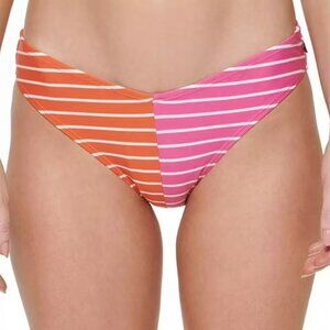 Tommy Hilfiger Sail Away Striped V-Cut Bikini Bottom Dahlia S